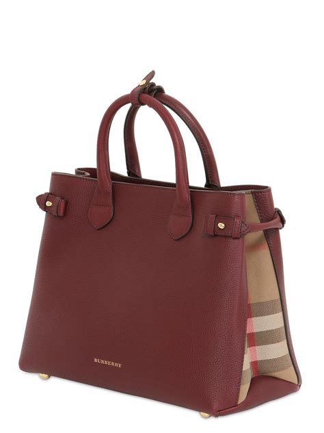 burberry banner medium leather shoulder bag|Burberry check and leather bag.